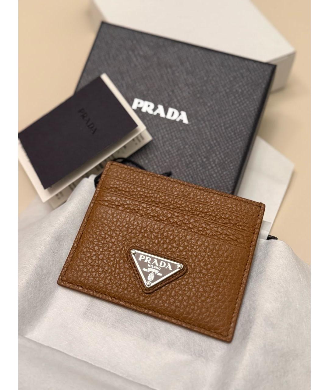 PRADA Коричневый кожаный кардхолдер, фото 7