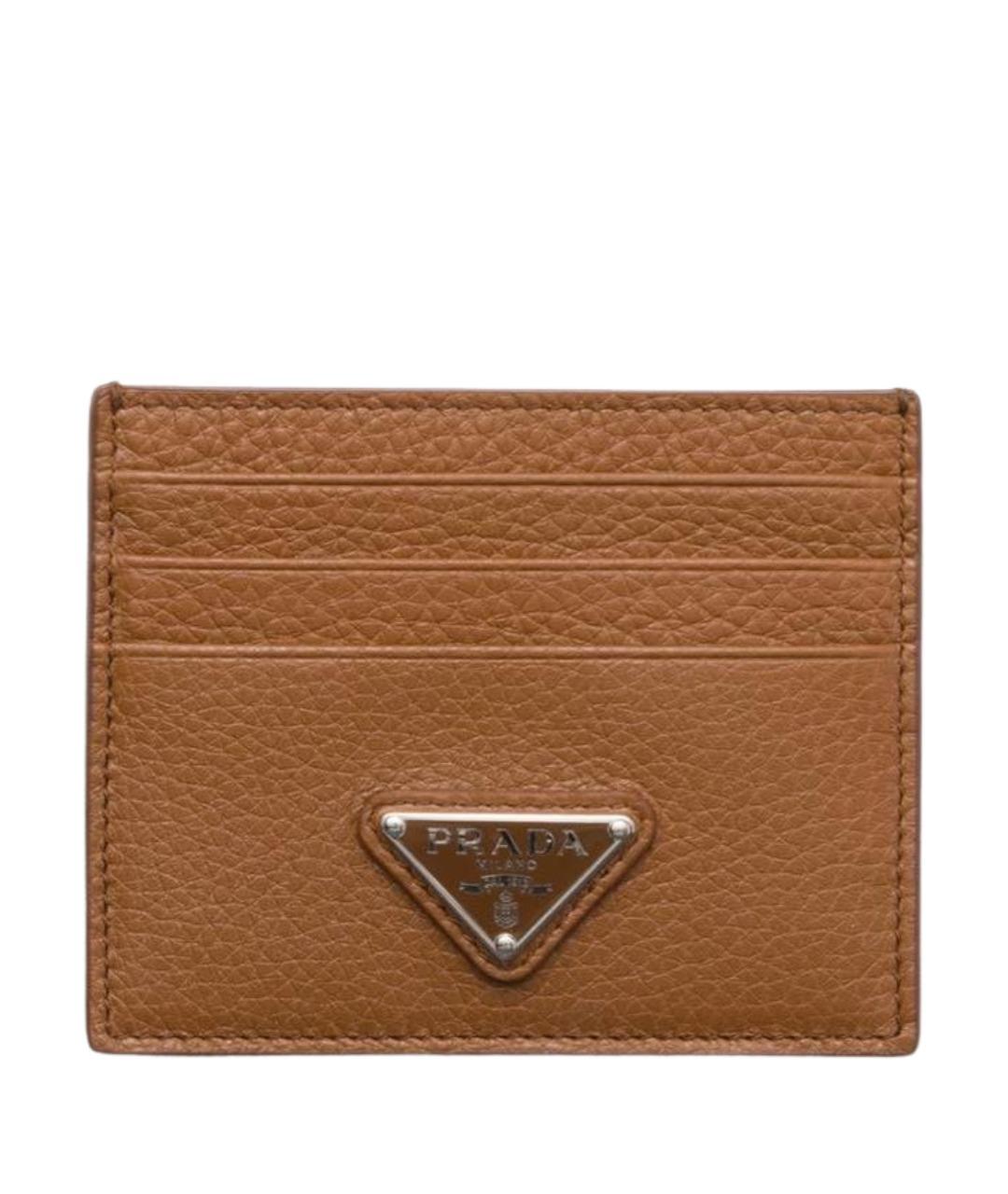 PRADA Коричневый кожаный кардхолдер, фото 1