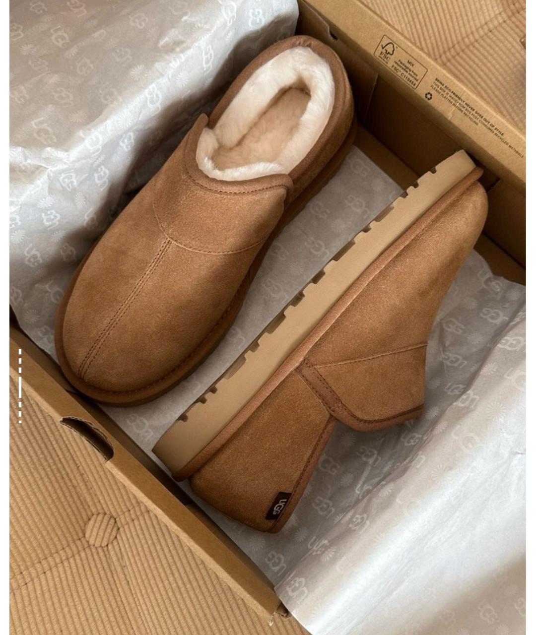 UGG AUSTRALIA Коричневые замшевые низкие ботинки, фото 4