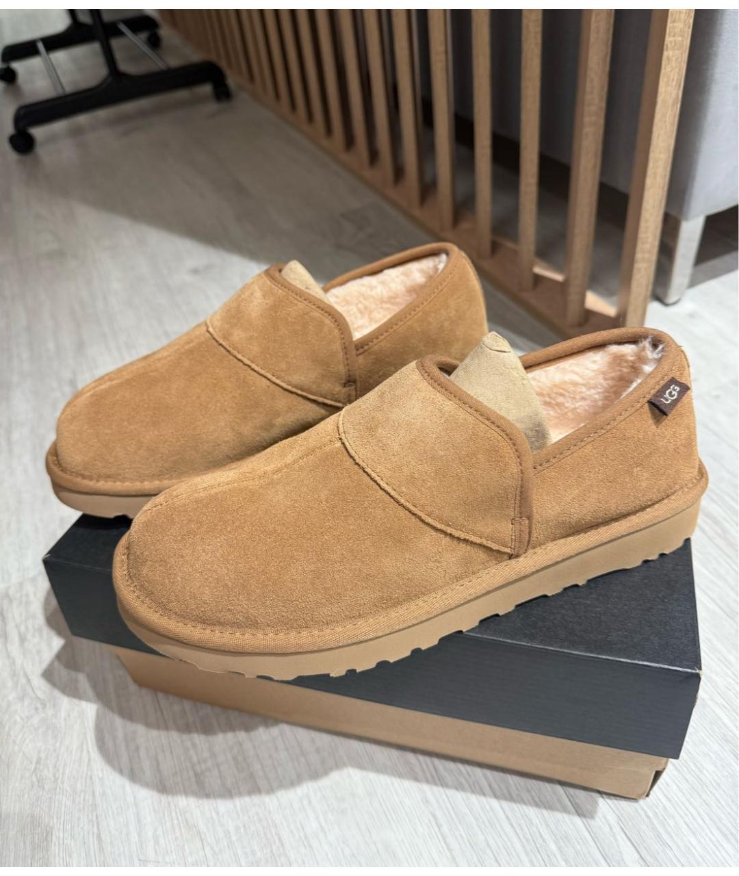 UGG AUSTRALIA Коричневые замшевые низкие ботинки, фото 5