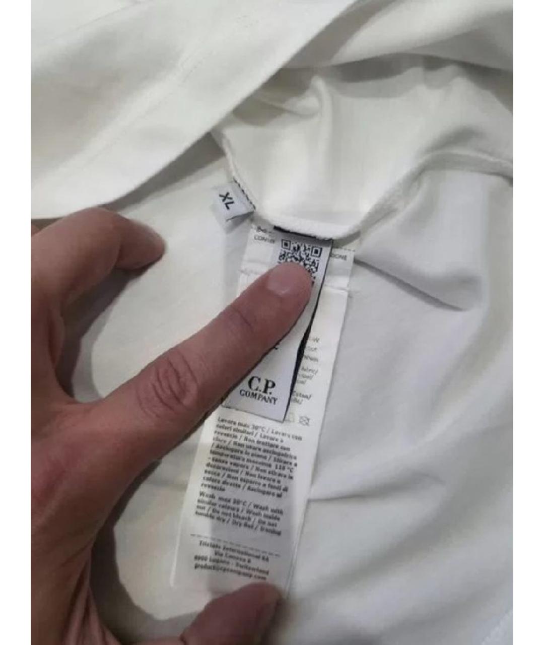 CP COMPANY Белая хлопковая футболка, фото 3