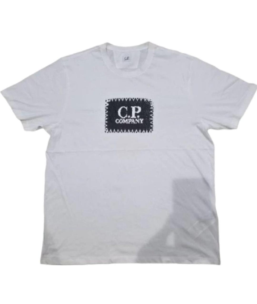 CP COMPANY Белая хлопковая футболка, фото 1
