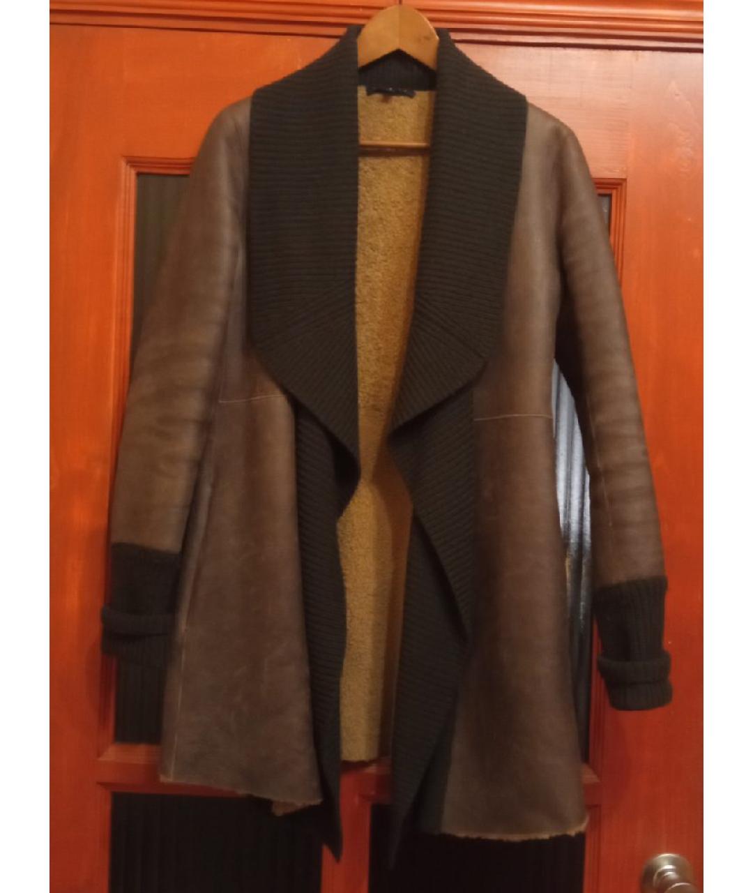 THEORY Коричневая меховая дубленка, фото 8