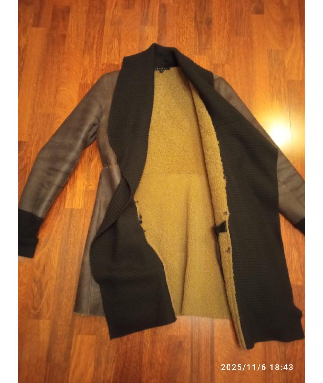 THEORY Коричневая меховая дубленка, фото 4