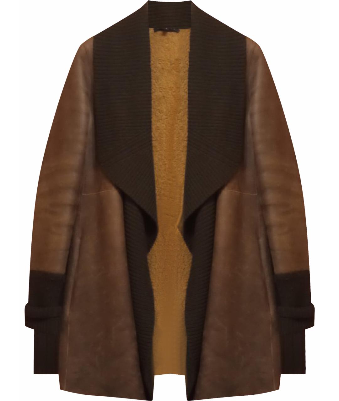 THEORY Коричневая меховая дубленка, фото 1