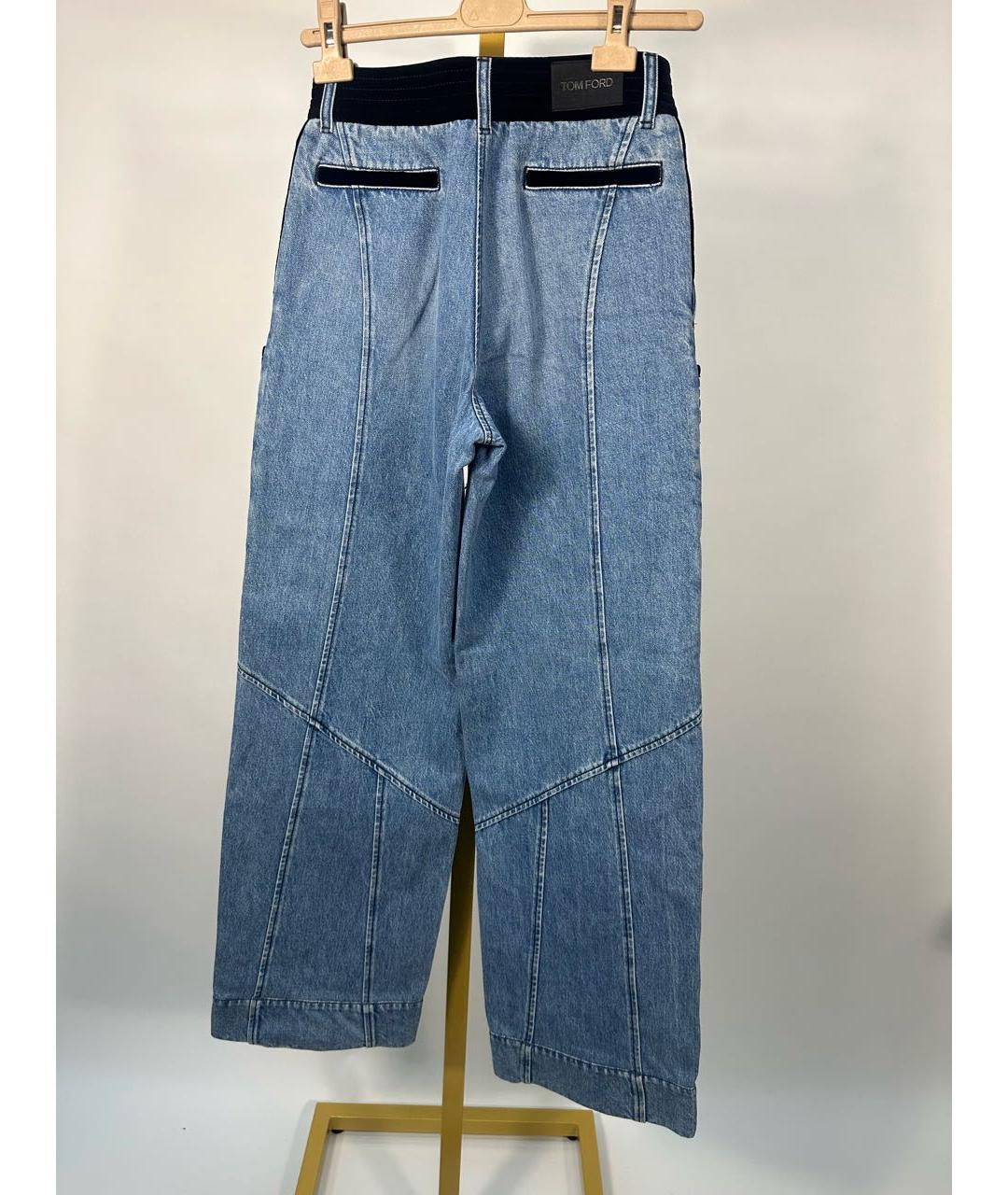 TOM FORD Голубые хлопковые прямые джинсы, фото 2