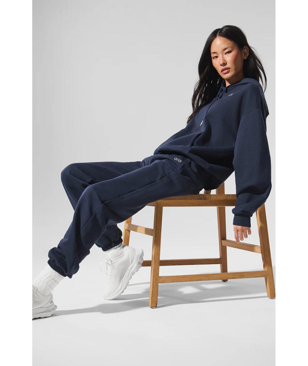 ALO YOGA Темно-синие хлопковые спортивные брюки и шорты, фото 3