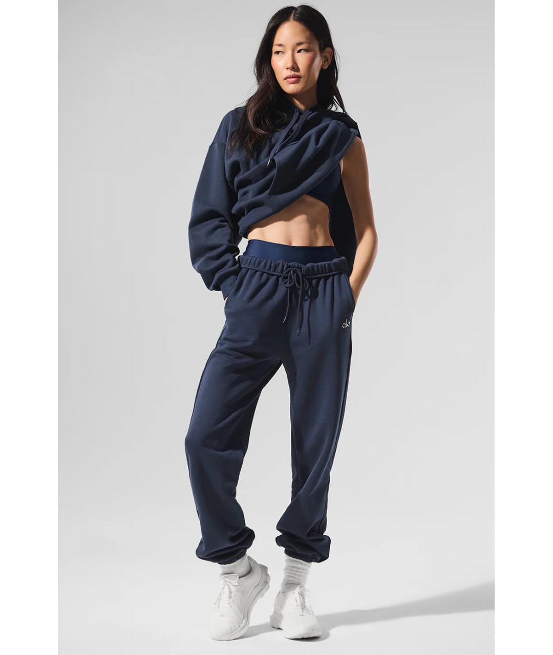 ALO YOGA Темно-синие хлопковые спортивные брюки и шорты, фото 4