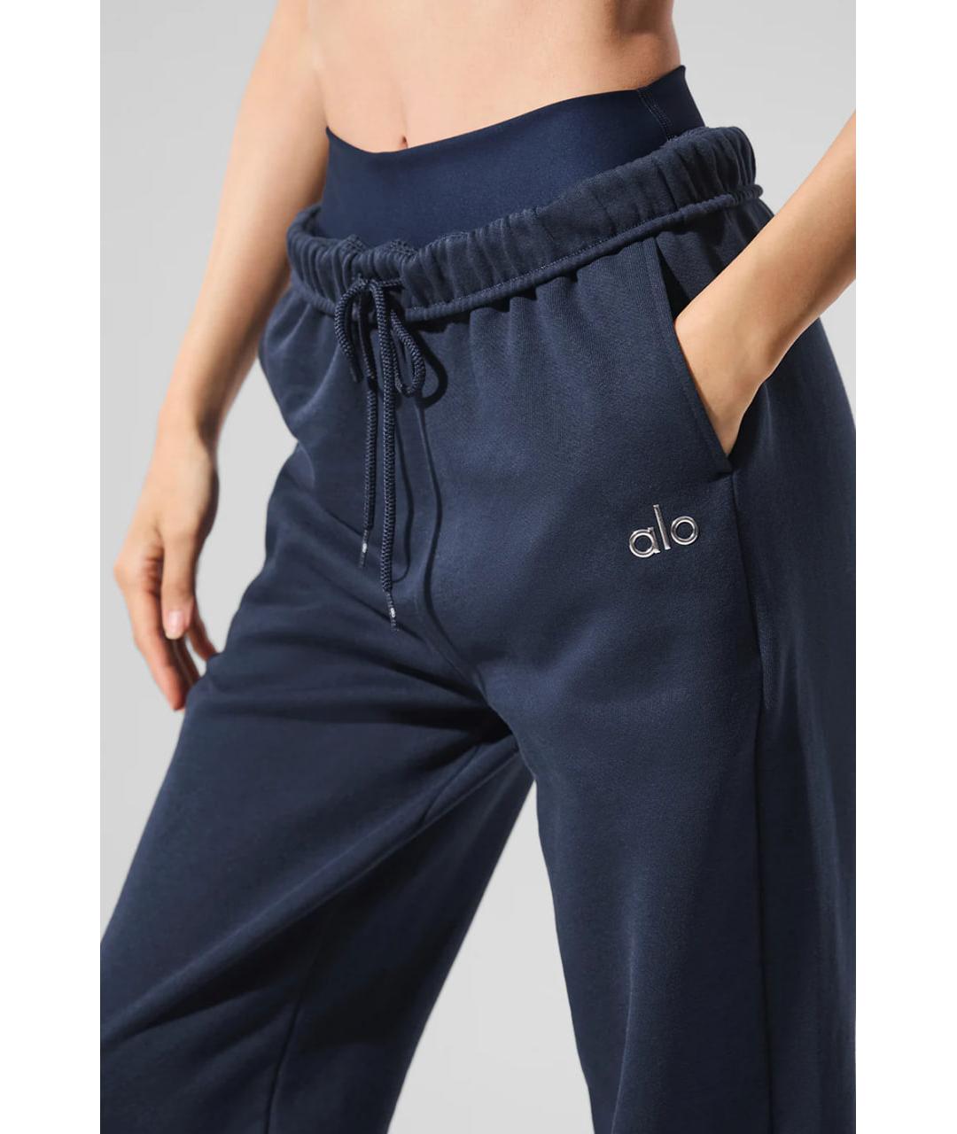 ALO YOGA Темно-синие хлопковые спортивные брюки и шорты, фото 7