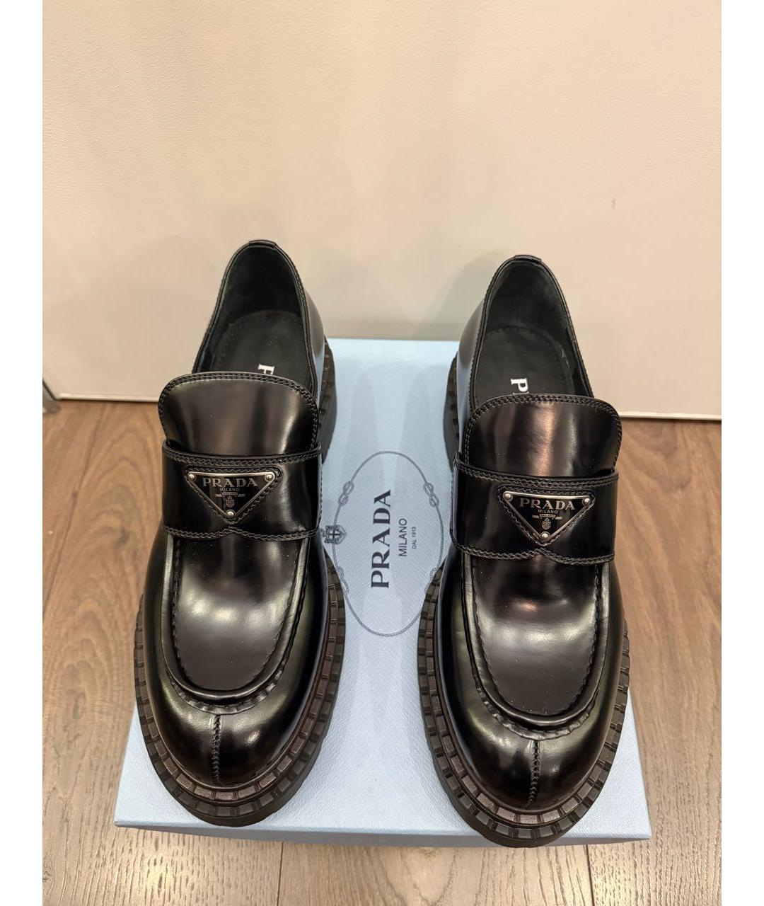 PRADA Черные кожаные лоферы, фото 2