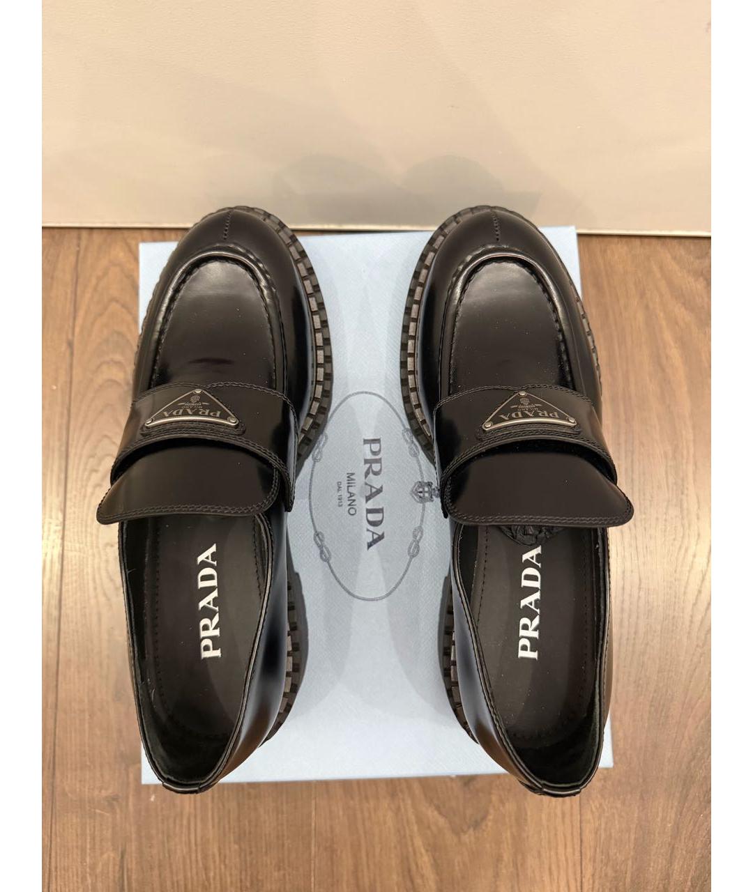 PRADA Черные кожаные лоферы, фото 3