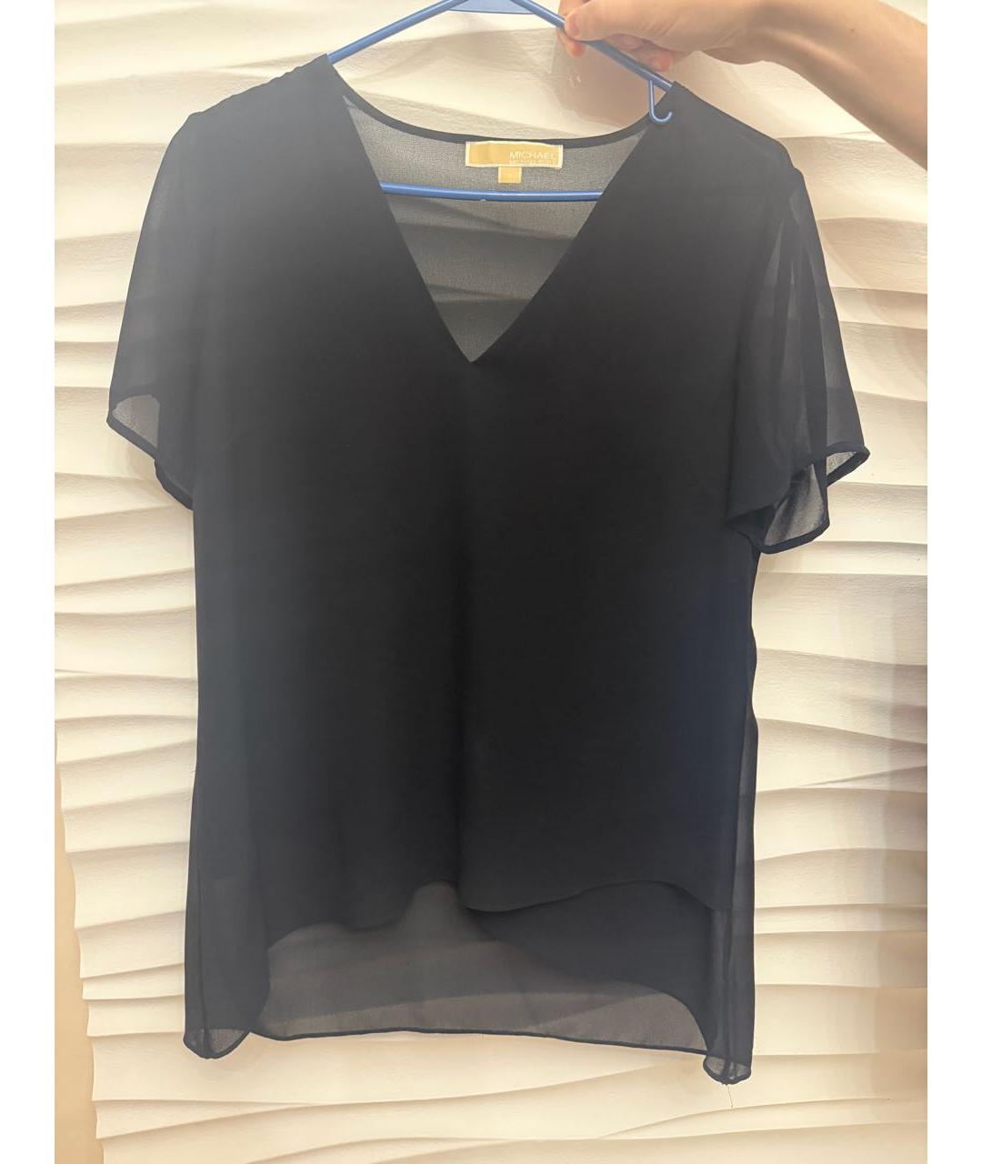 MICHAEL KORS Черная шифоновая блузы, фото 5