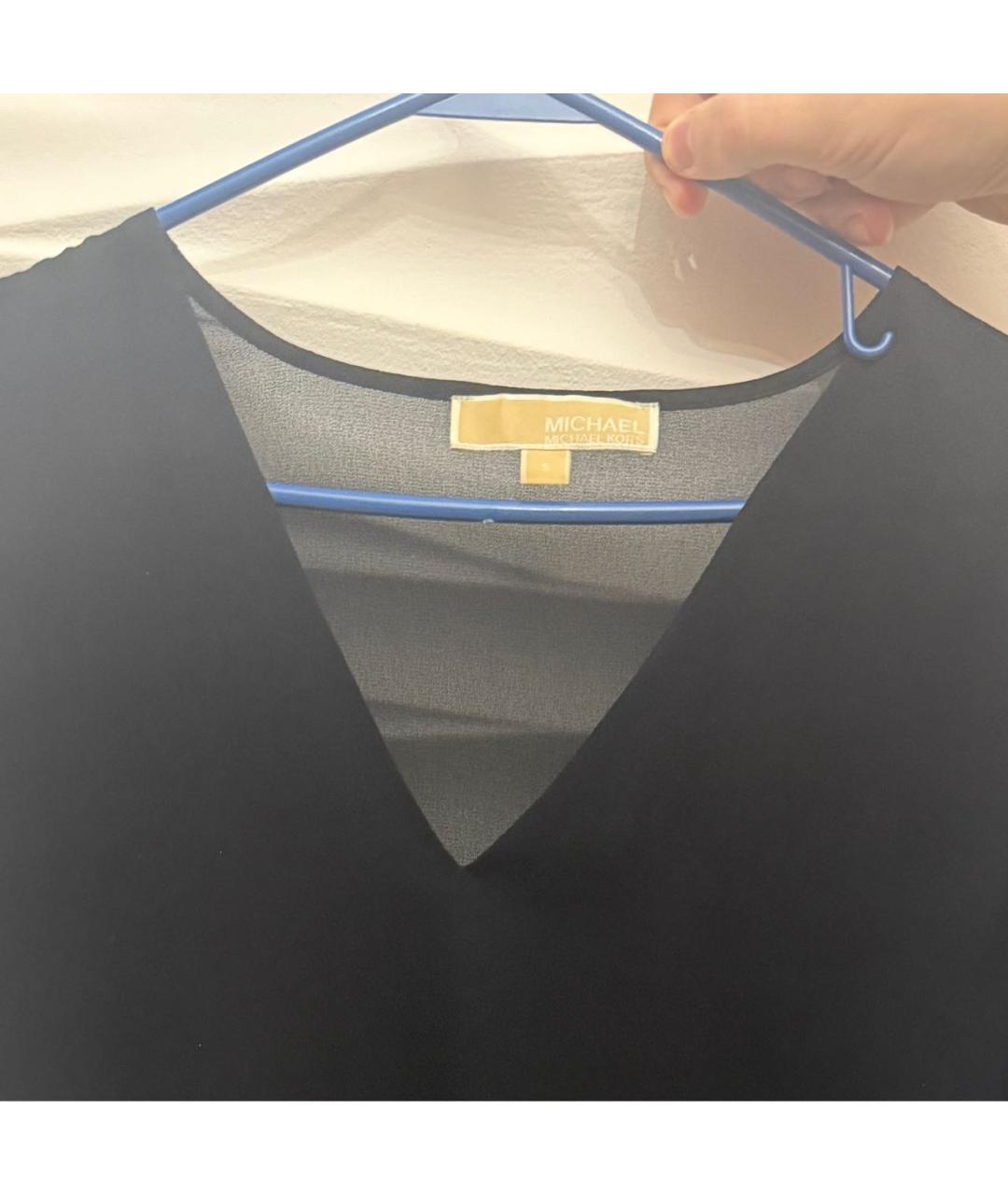 MICHAEL KORS Черная шифоновая блузы, фото 3