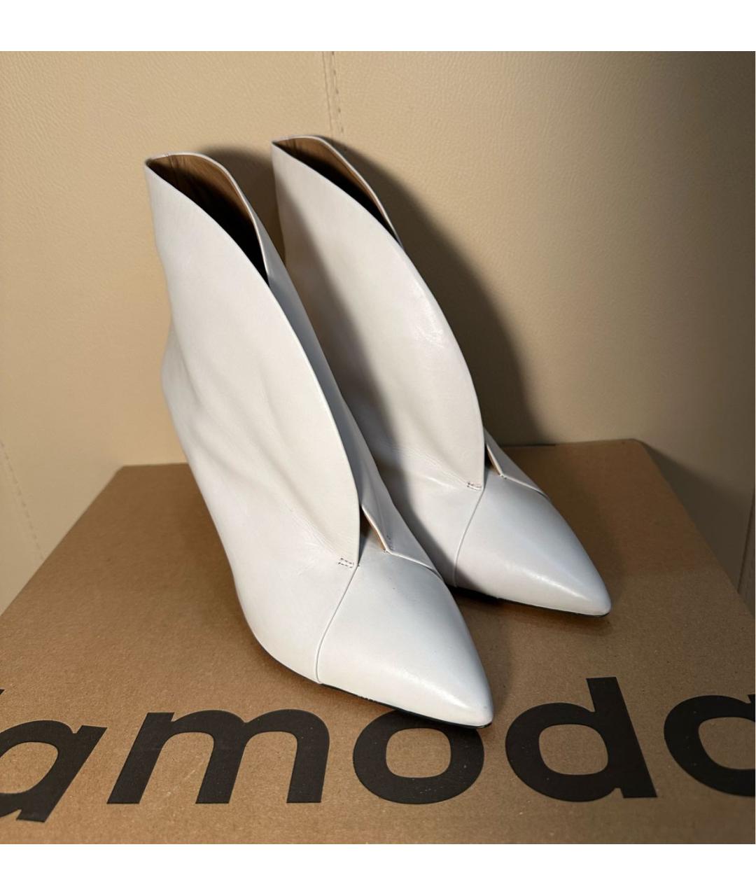 ISABEL MARANT Белые кожаные ботильоны, фото 2