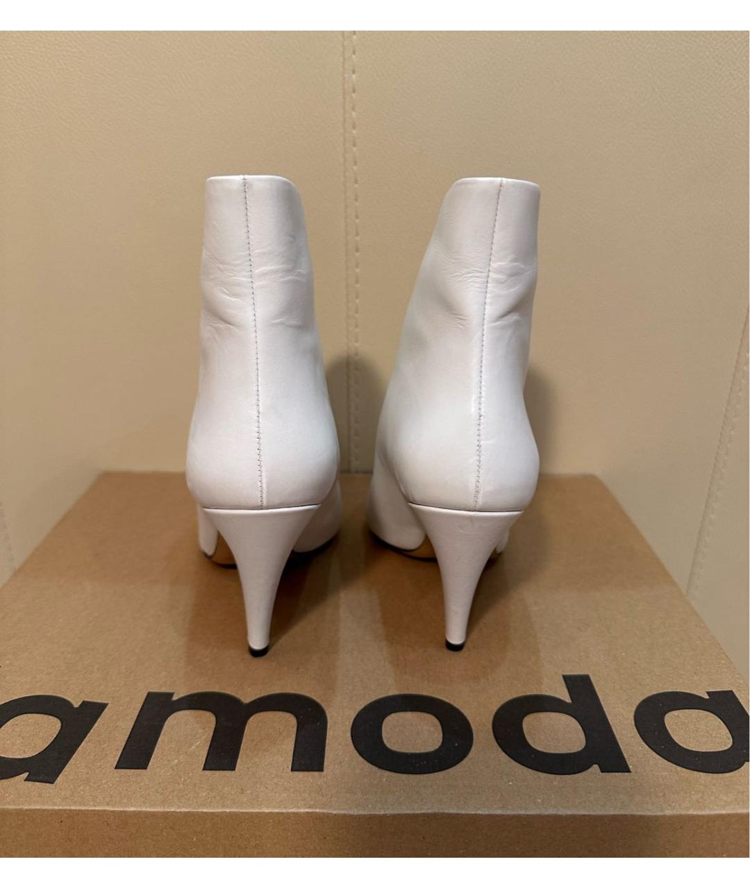 ISABEL MARANT Белые кожаные ботильоны, фото 4