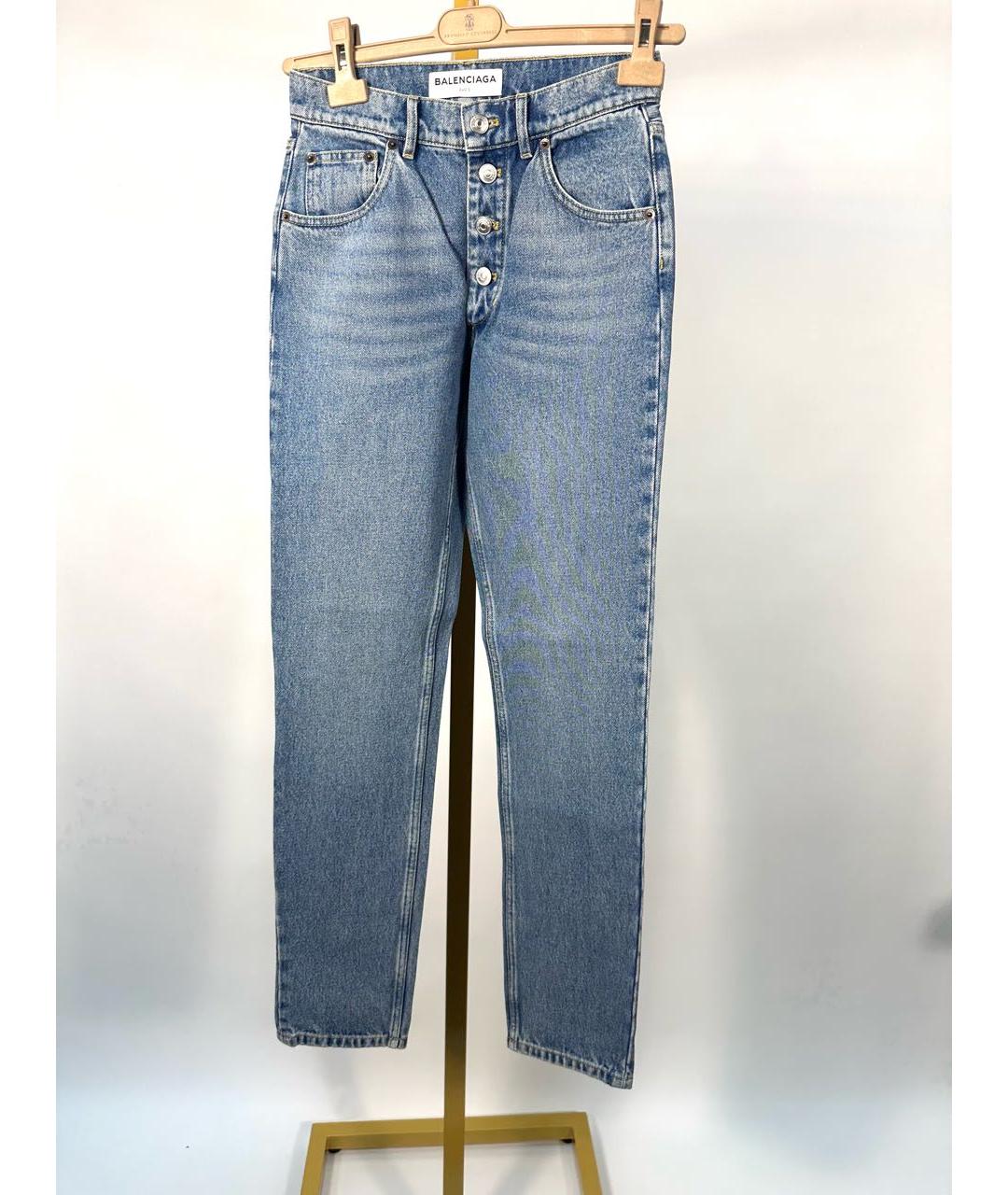 BALENCIAGA Синие хлопковые джинсы слим, фото 9