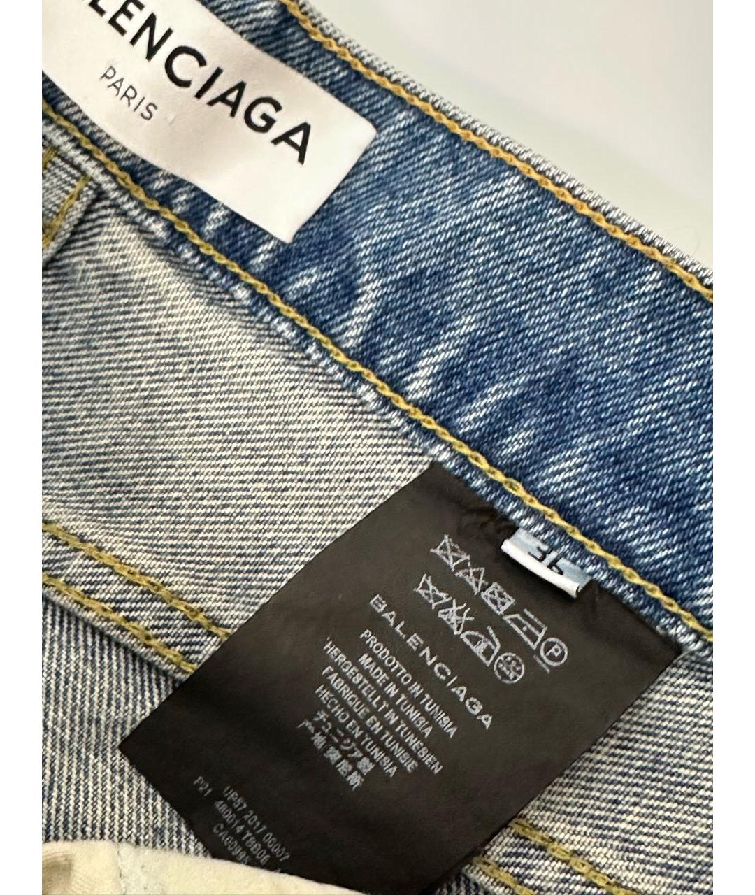 BALENCIAGA Синие хлопковые джинсы слим, фото 4