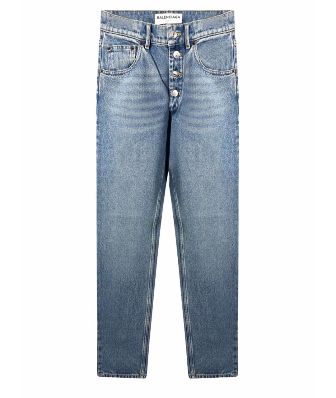 BALENCIAGA Синие хлопковые джинсы слим, фото 1
