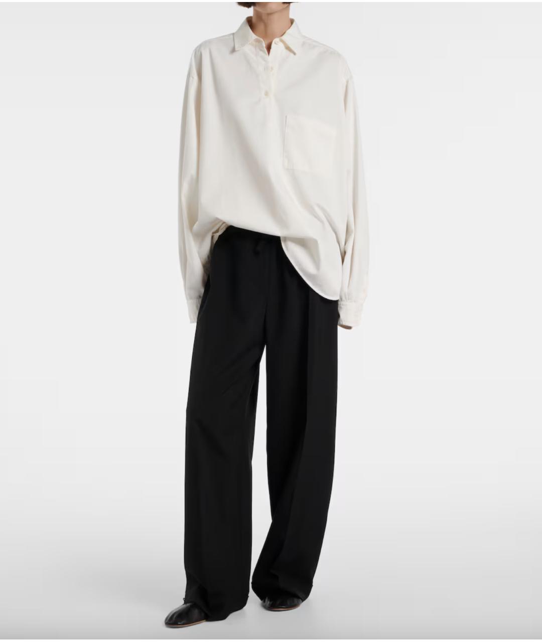 THE ROW Черные шерстяные брюки широкие, фото 3