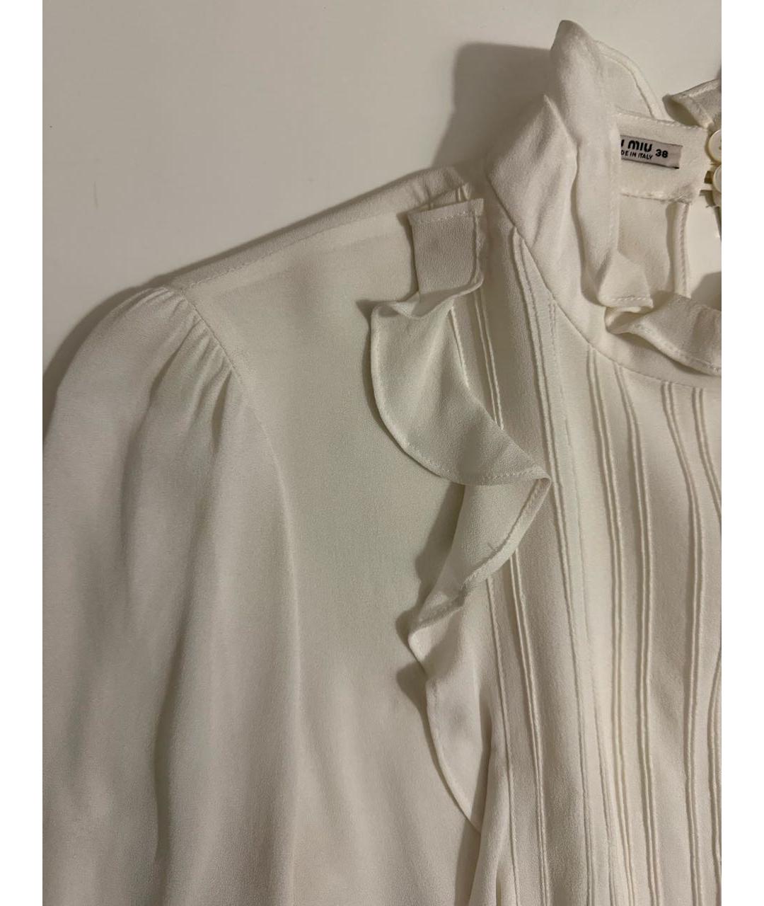 MIU MIU Белое вискозное коктейльное платье, фото 8