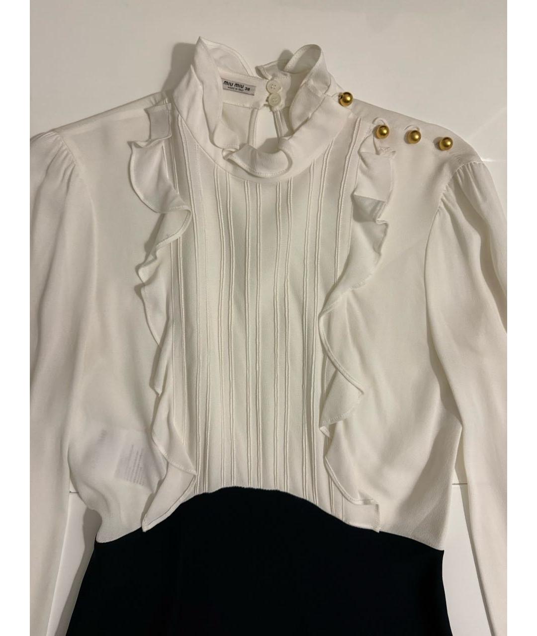 MIU MIU Белое вискозное коктейльное платье, фото 4