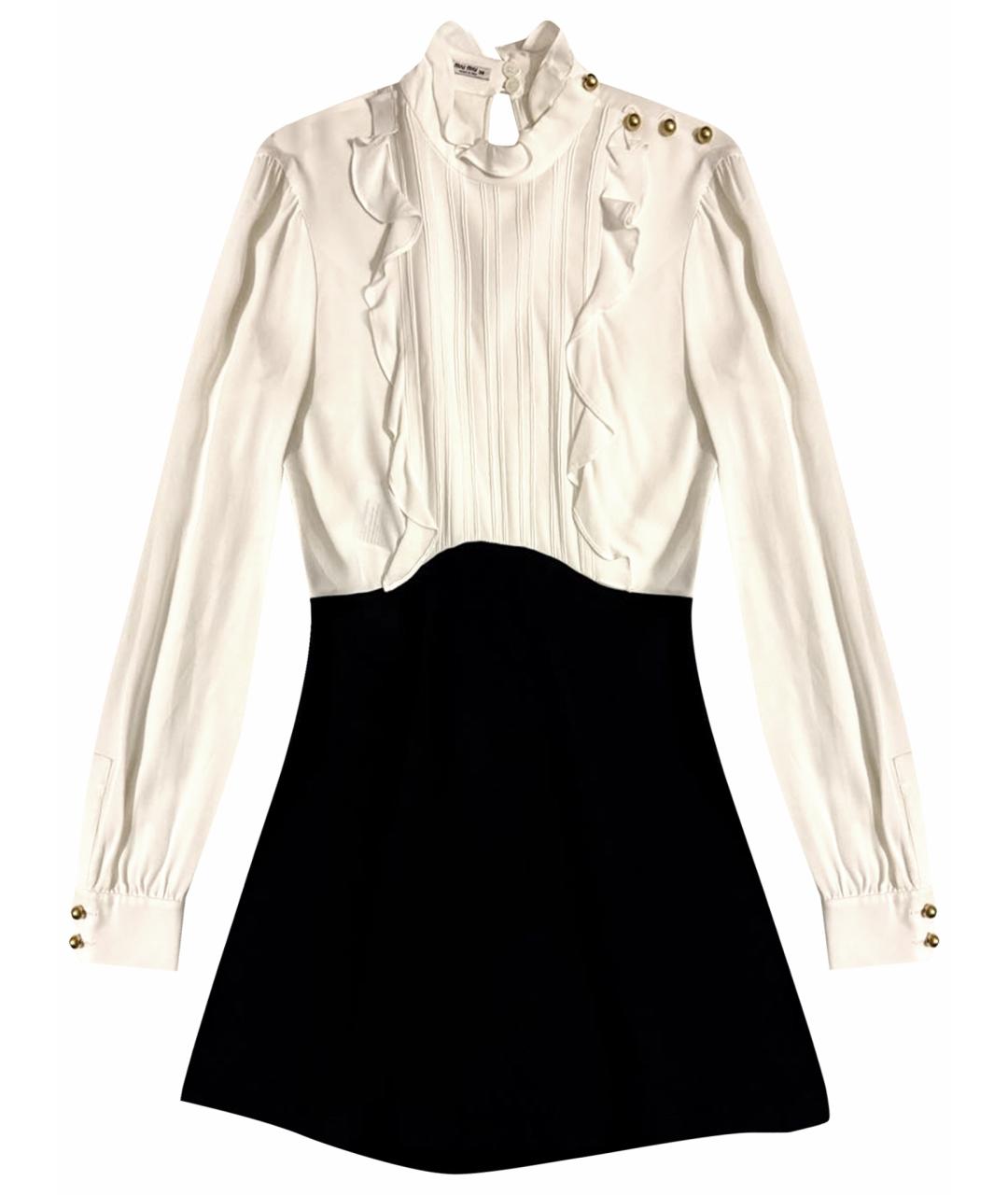 MIU MIU Белое вискозное коктейльное платье, фото 1