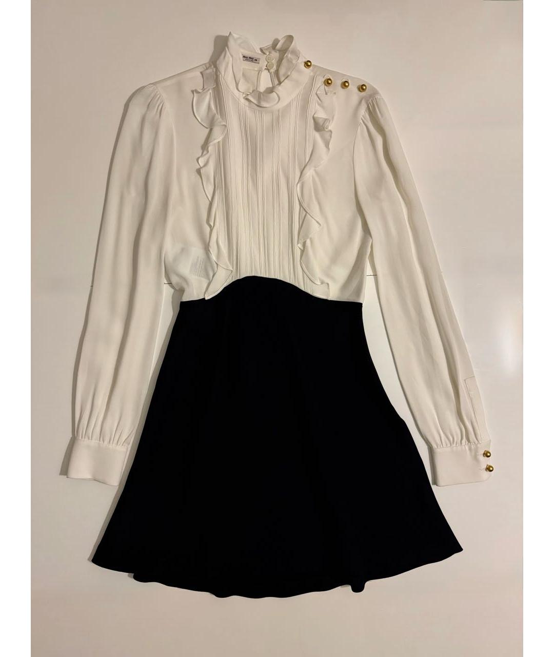 MIU MIU Белое вискозное коктейльное платье, фото 9