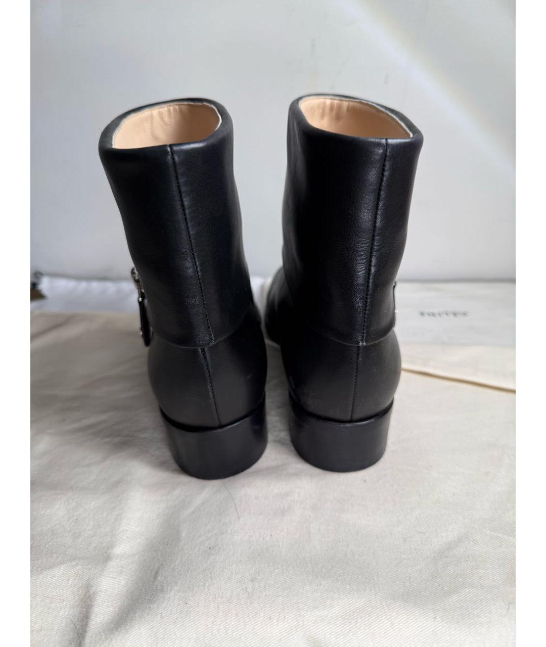 CHANEL Черные кожаные полусапоги, фото 4