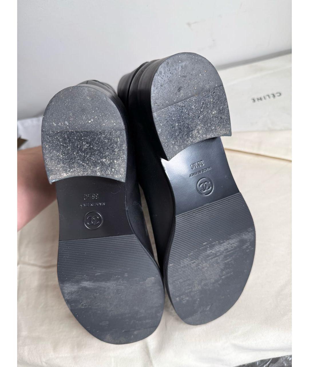 CHANEL Черные кожаные полусапоги, фото 5