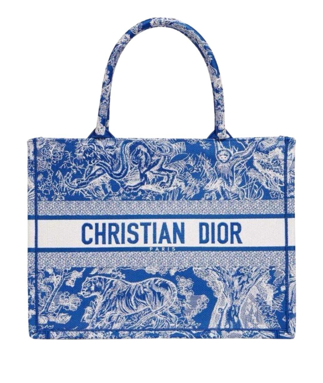 CHRISTIAN DIOR Синяя тканевая сумка тоут, фото 1