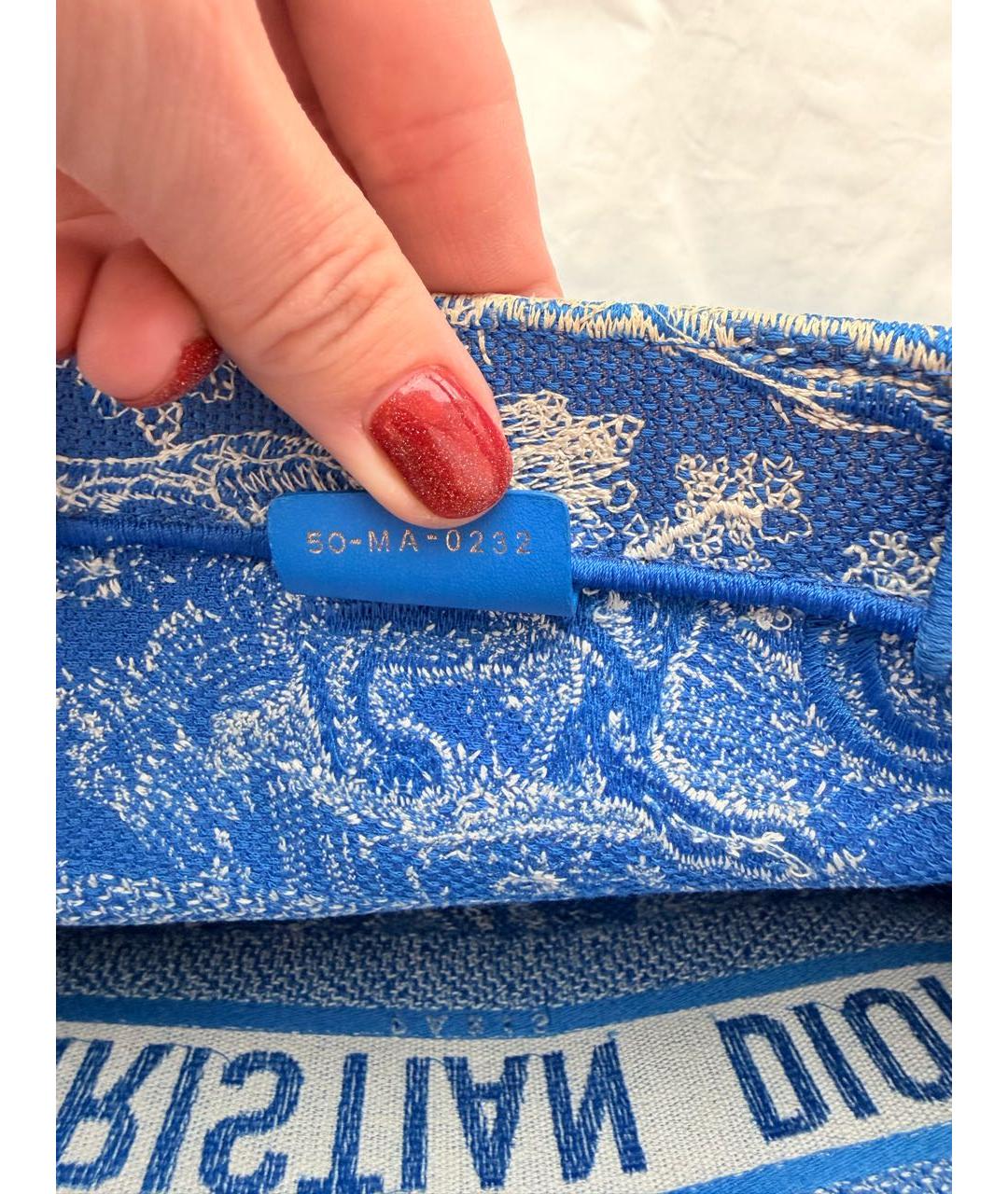 CHRISTIAN DIOR Синяя тканевая сумка тоут, фото 7