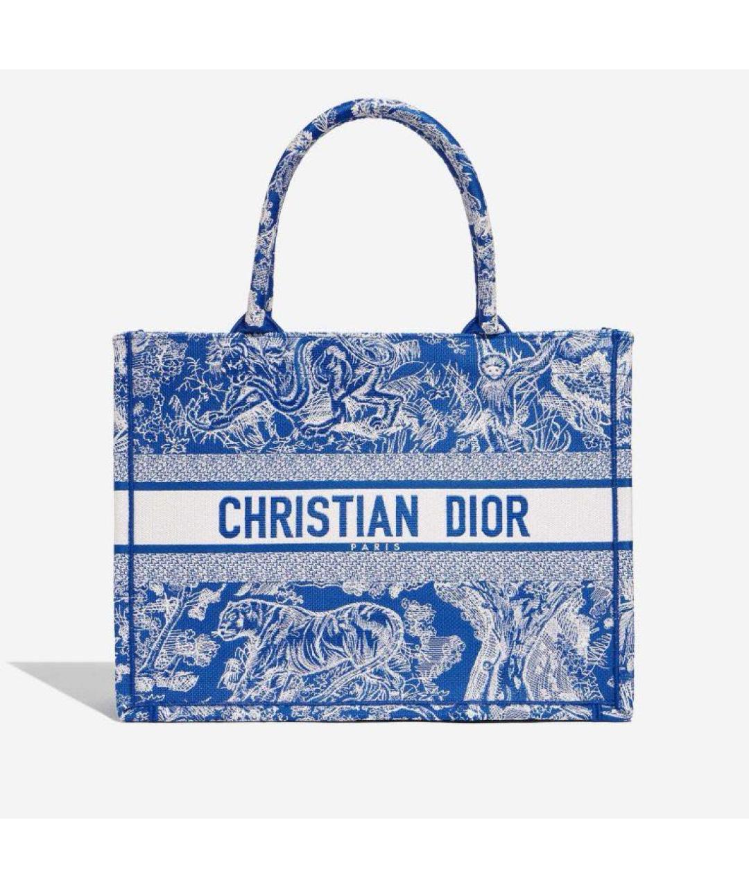 CHRISTIAN DIOR Синяя тканевая сумка тоут, фото 9