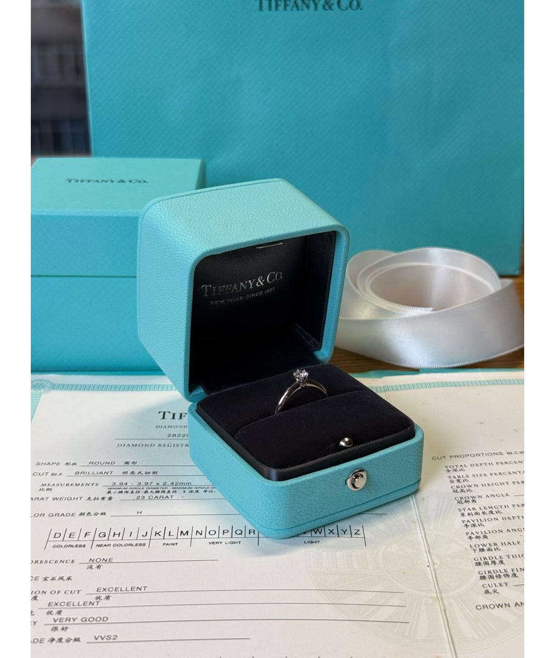 TIFFANY&CO Серебряное платиновое кольцо, фото 4