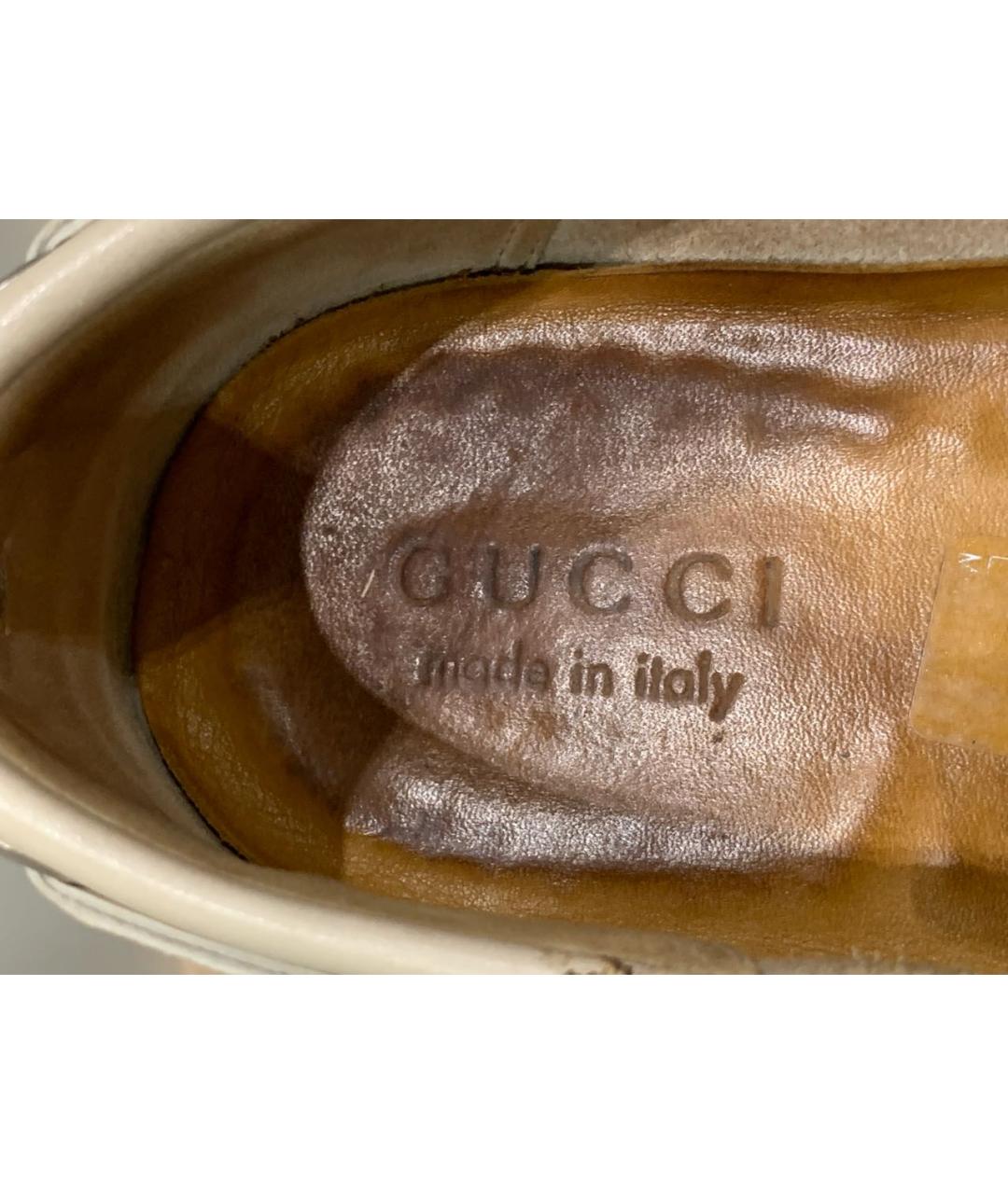 GUCCI Бежевые кожаные мокасины, фото 6