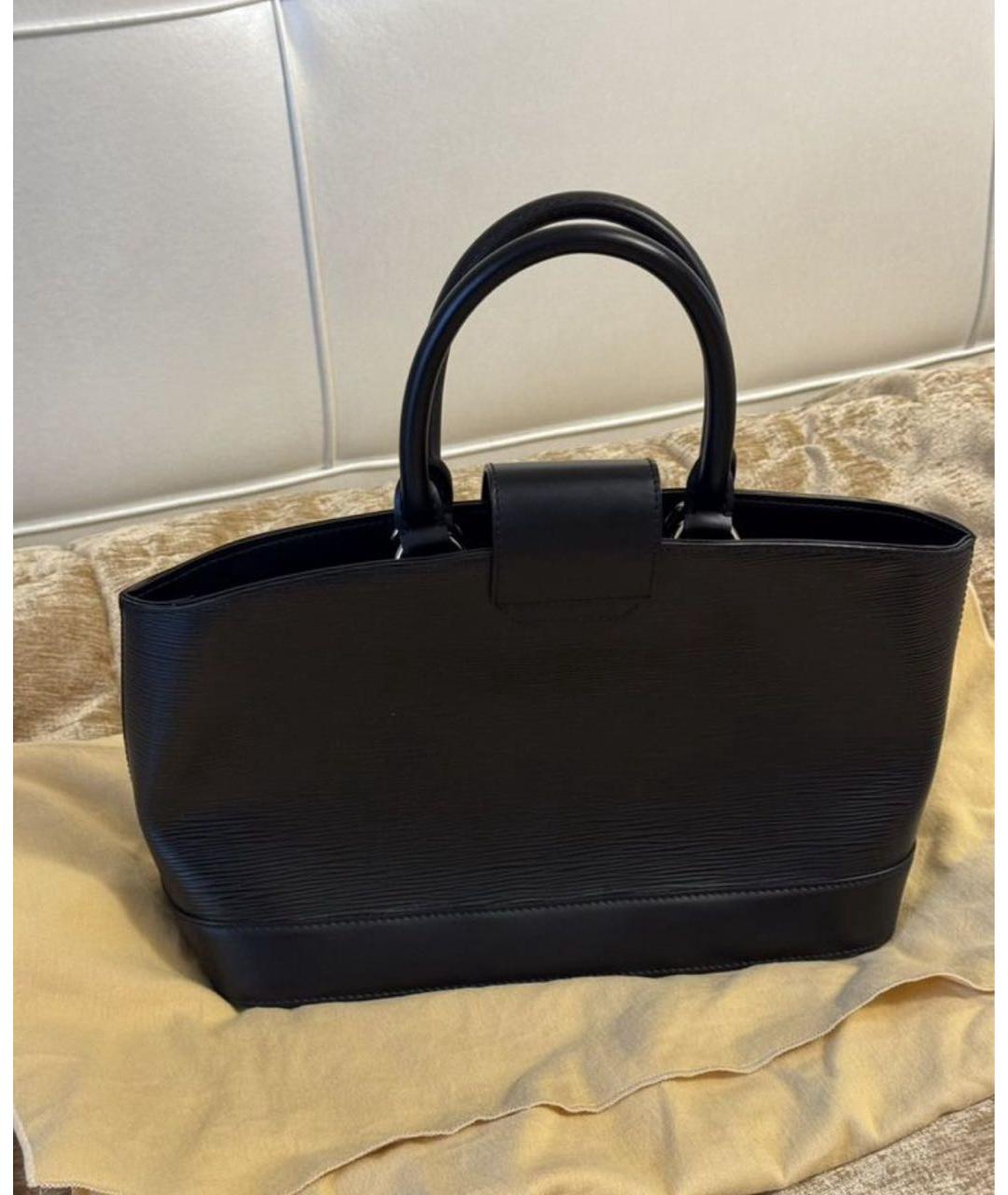 LOUIS VUITTON Черная кожаная сумка через плечо, фото 3