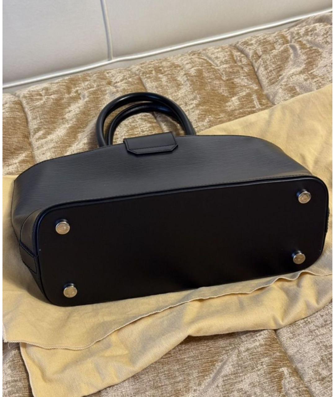 LOUIS VUITTON Черная кожаная сумка через плечо, фото 7