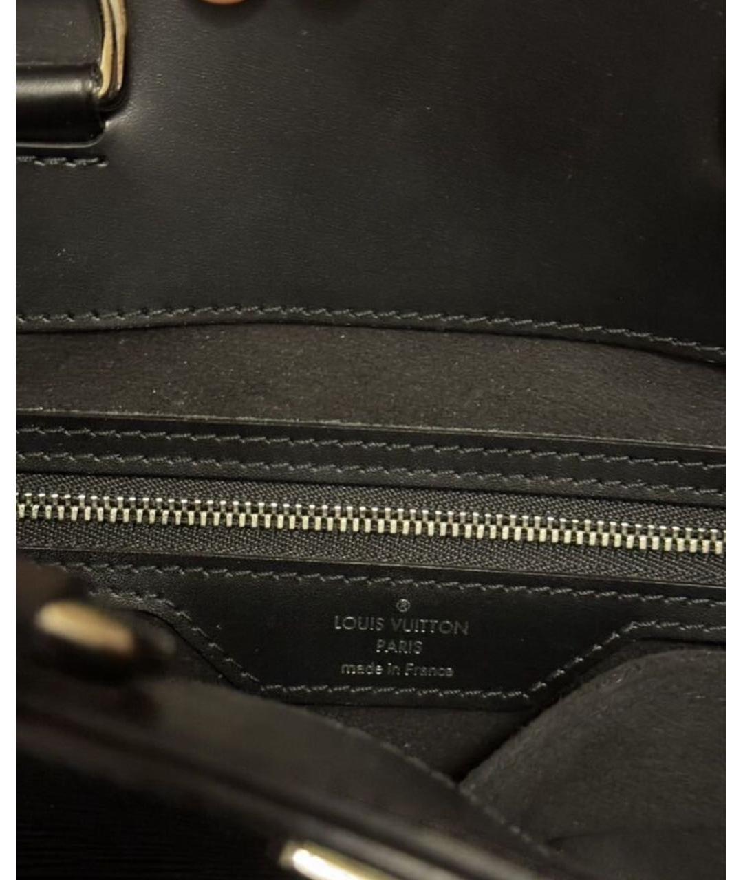 LOUIS VUITTON Черная кожаная сумка через плечо, фото 4