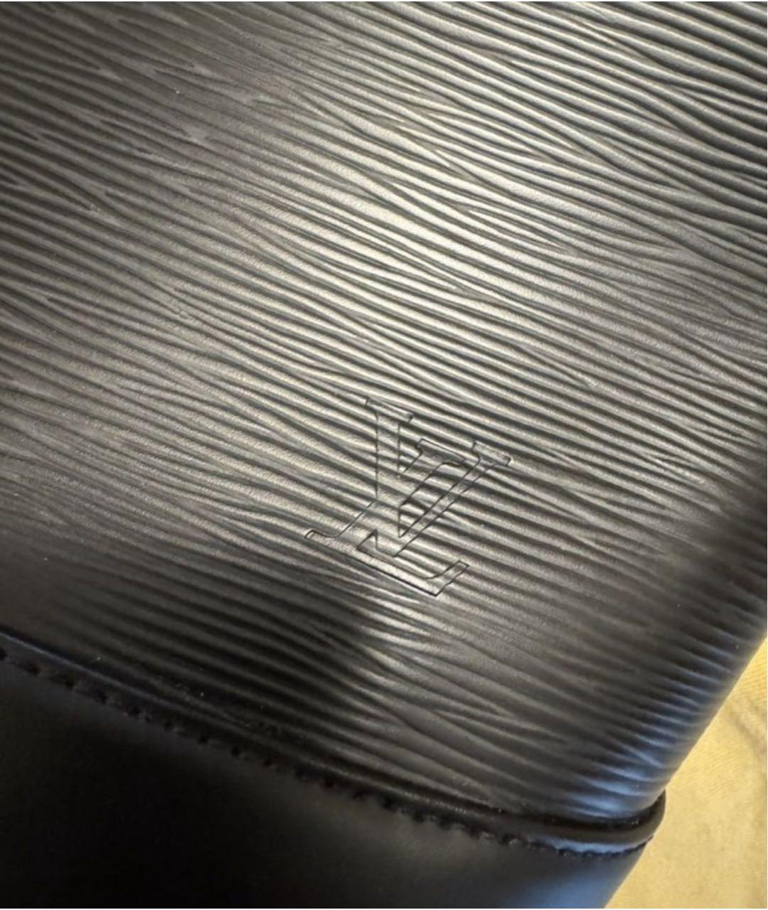 LOUIS VUITTON Черная кожаная сумка через плечо, фото 8