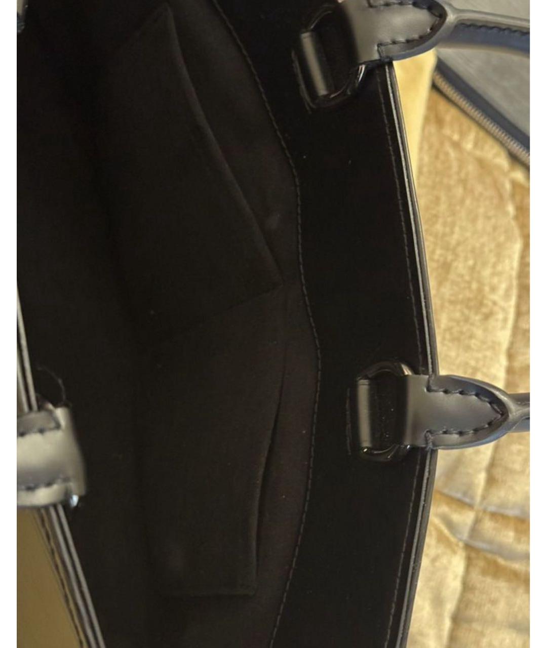 LOUIS VUITTON Черная кожаная сумка через плечо, фото 5