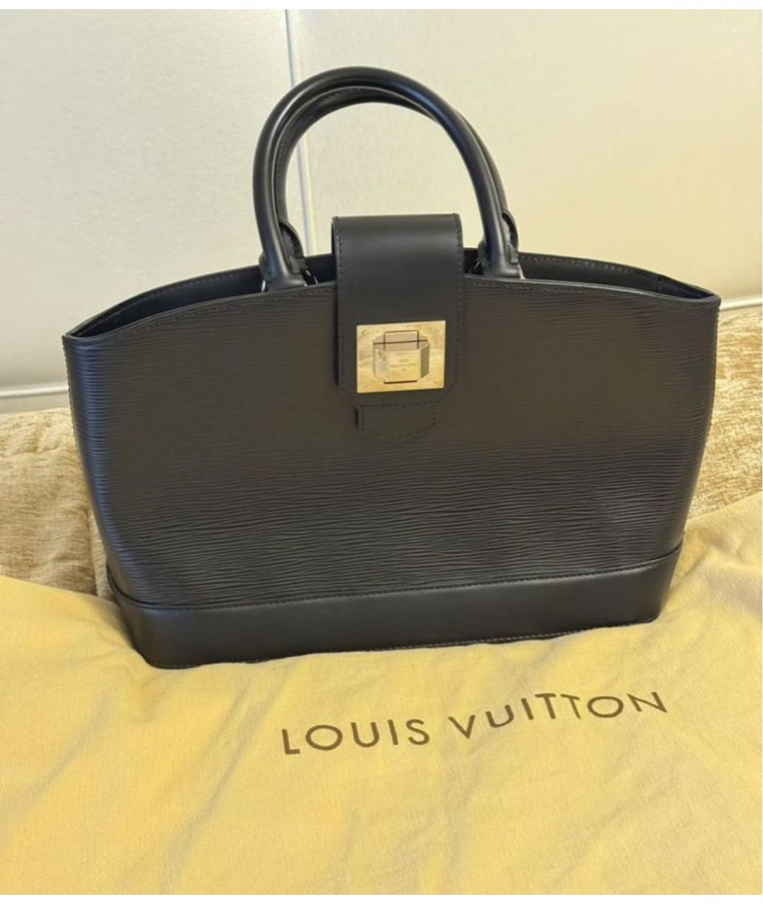 LOUIS VUITTON Черная кожаная сумка через плечо, фото 2