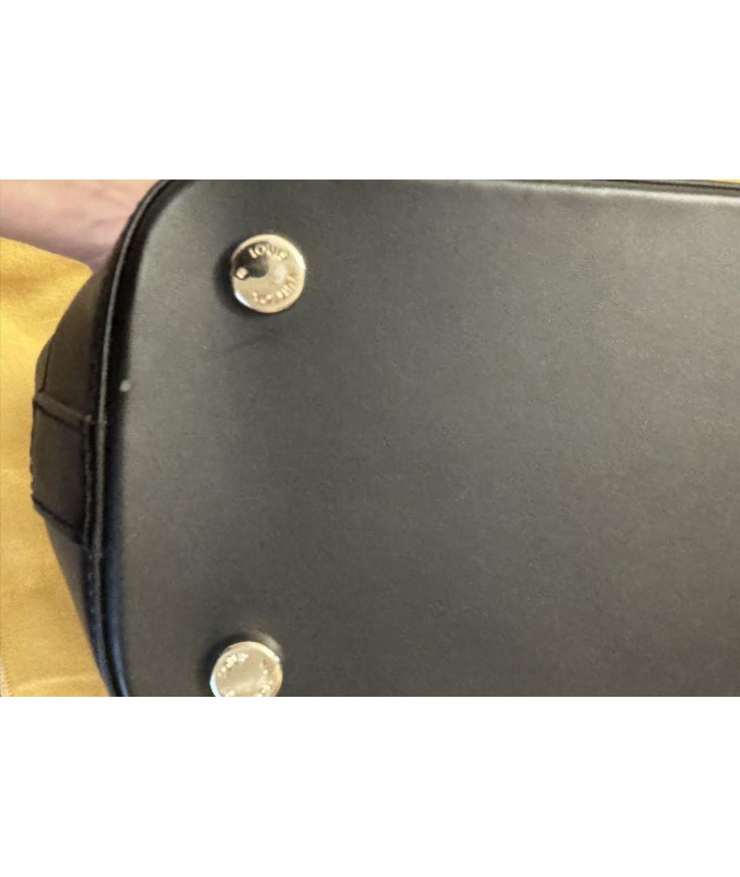 LOUIS VUITTON Черная кожаная сумка через плечо, фото 6