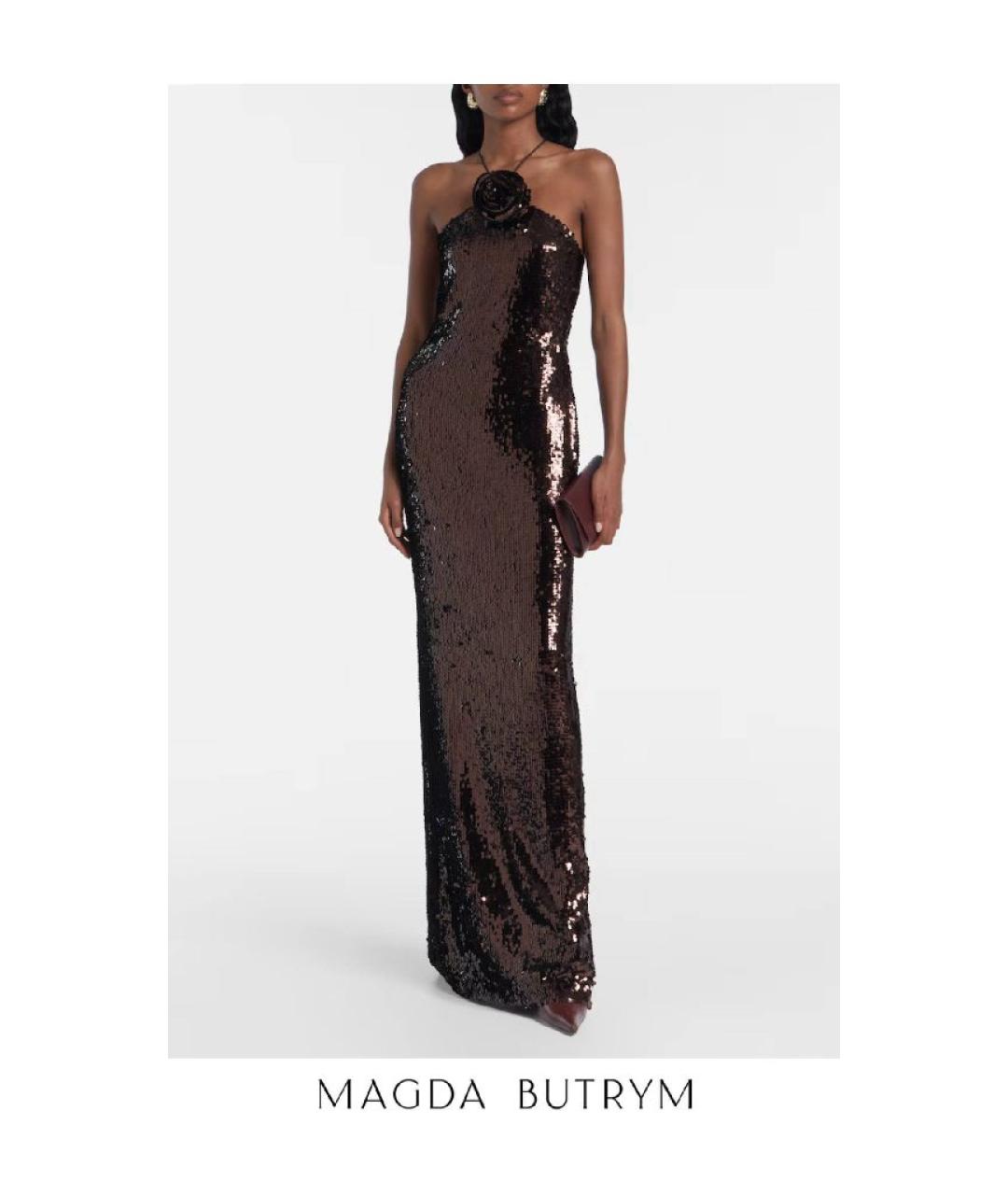 MAGDA BUTRYM Коричневое вечернее платье, фото 7