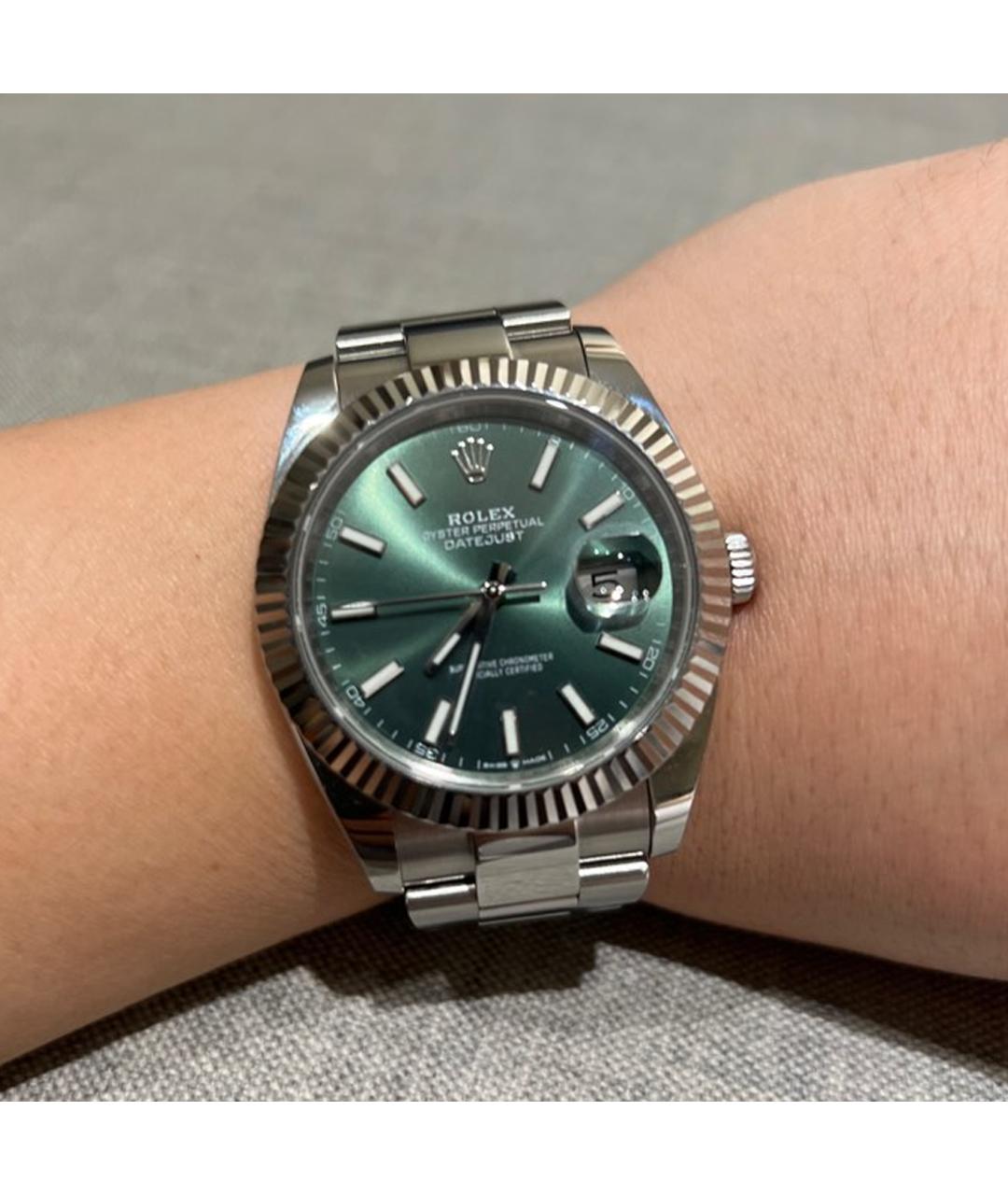 ROLEX Серебряные часы из белого золота, фото 4
