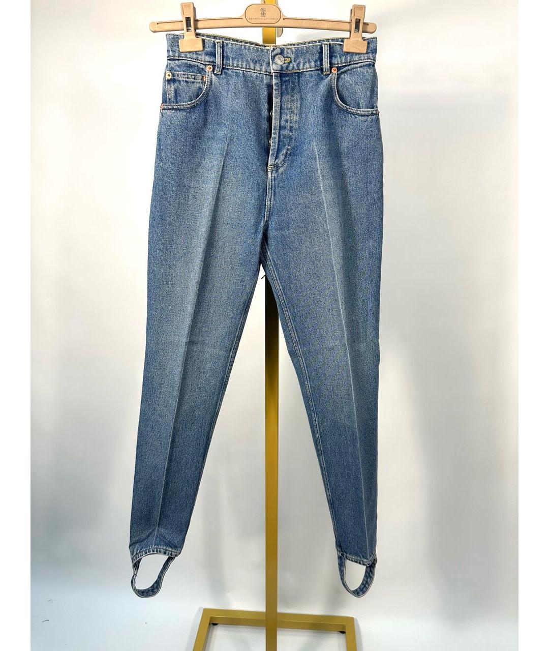 BALENCIAGA Синие хлопковые прямые джинсы, фото 5