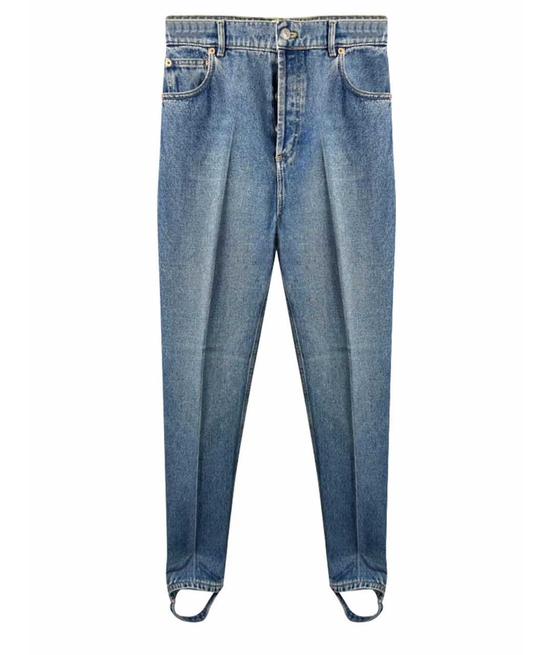 BALENCIAGA Синие хлопковые прямые джинсы, фото 1
