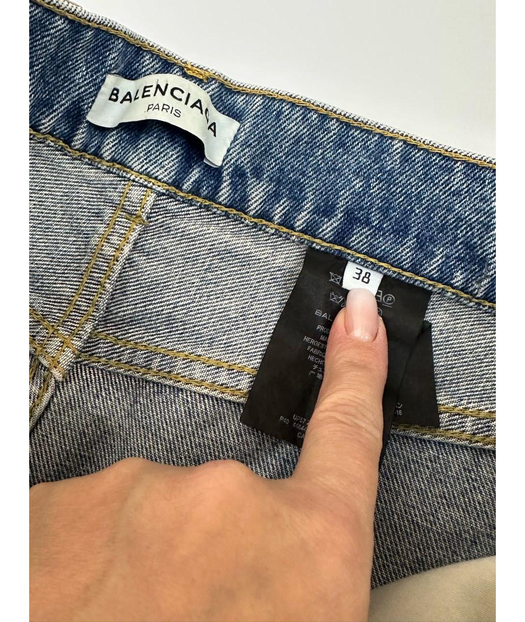 BALENCIAGA Синие хлопковые прямые джинсы, фото 4