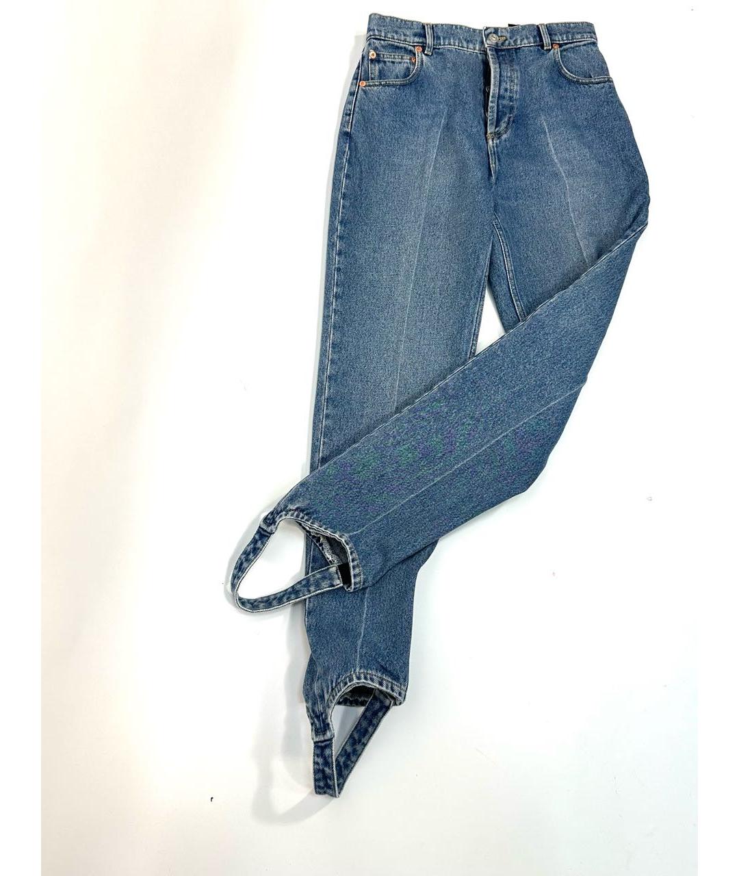 BALENCIAGA Синие хлопковые прямые джинсы, фото 6