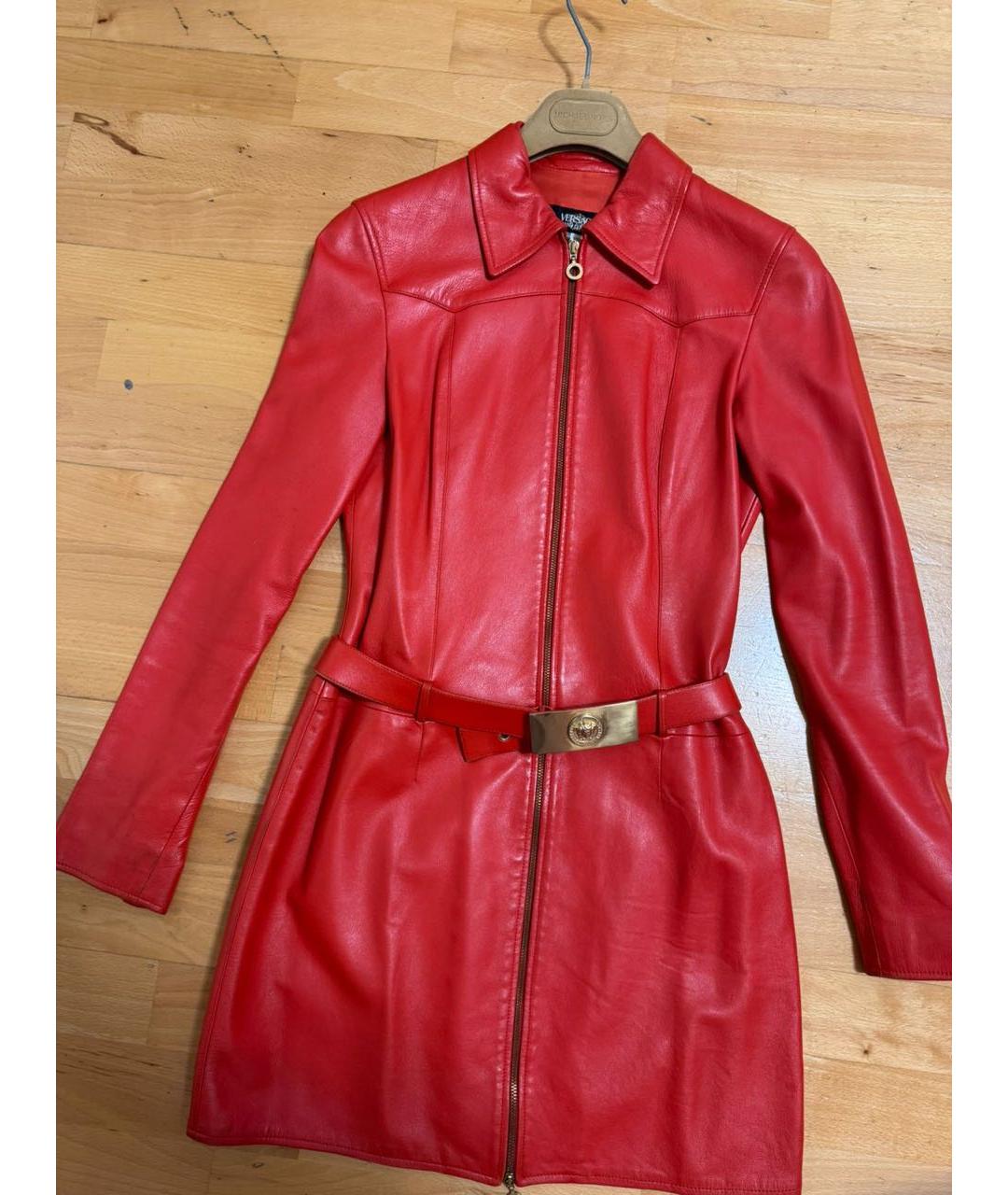 VERSACE JEANS COUTURE Оранжевая кожаная куртка, фото 8