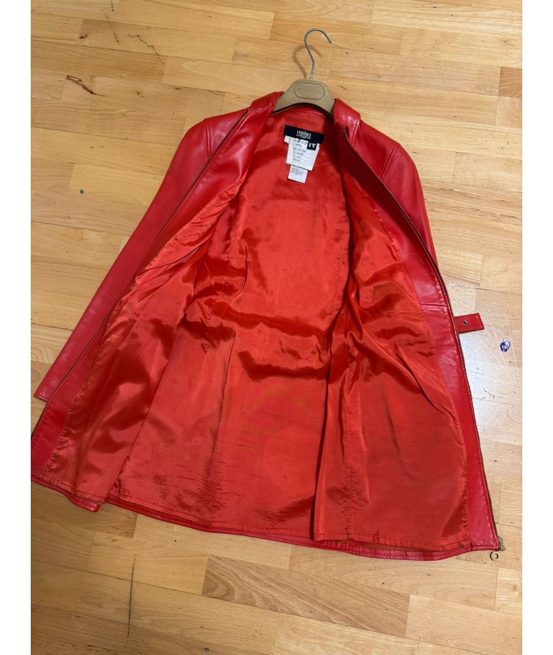 VERSACE JEANS COUTURE Оранжевая кожаная куртка, фото 6