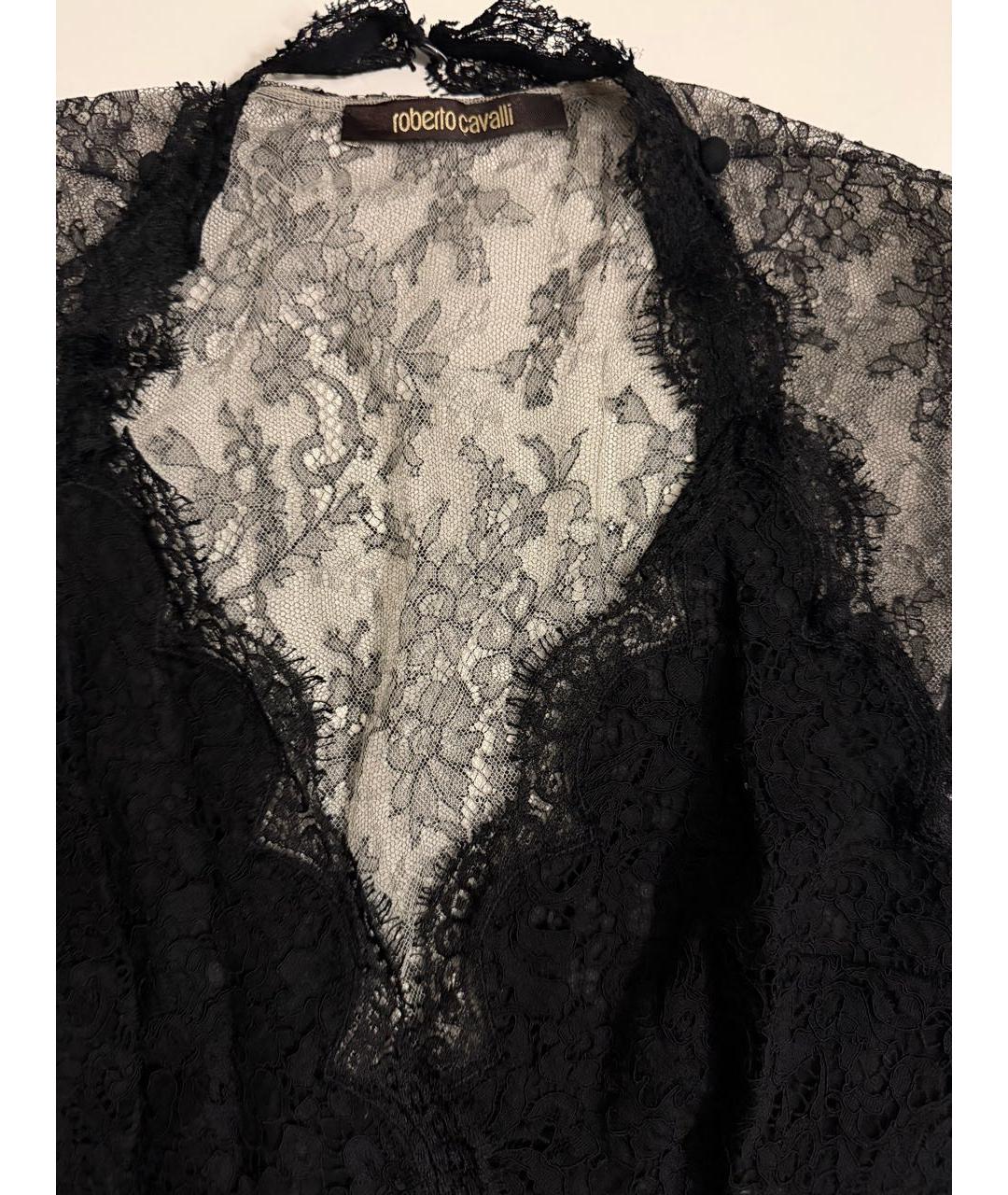 ROBERTO CAVALLI Черное шелковое вечернее платье, фото 3